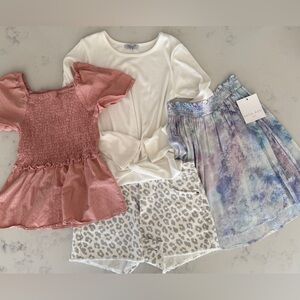 Lot of Girls Tops Shorts Bella dahl skirt sizes 12, 14 excellent condition